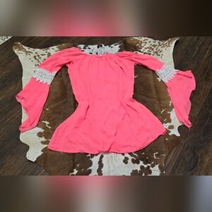 Honeyme Pink Dress with Lace Detail